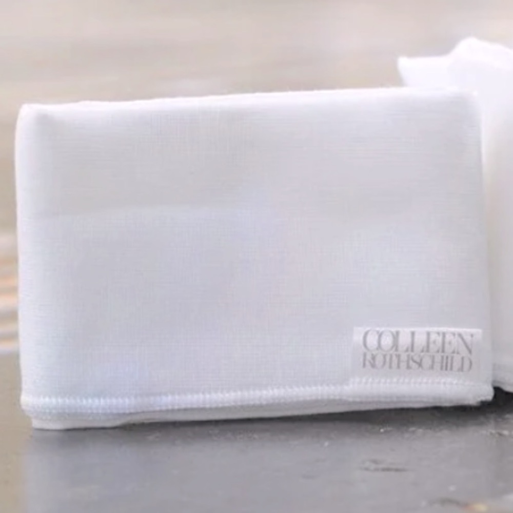 Colleen Rothschild White Muslin Cleansing Cloth Cotton Face Wash Towel NWT